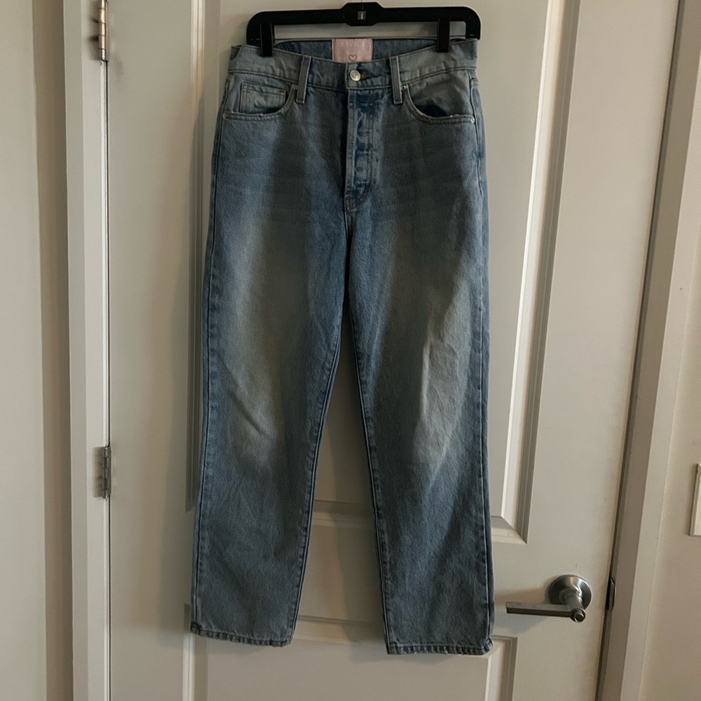 Revice Denim Light Wash High Rise Button Fly Straight Leg